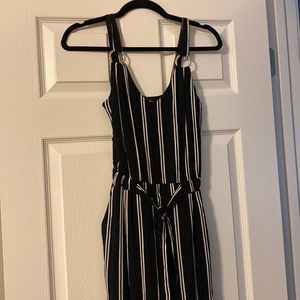 Black and White Stripped Jumpsuit